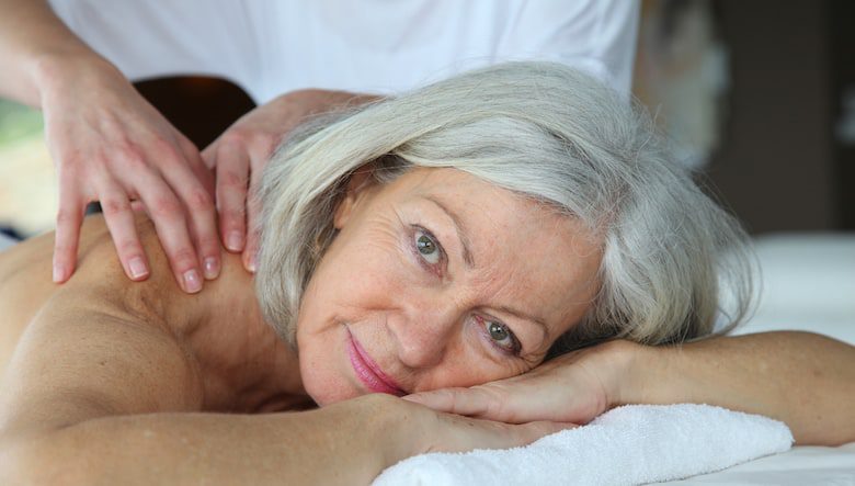 Senior woman having a massage