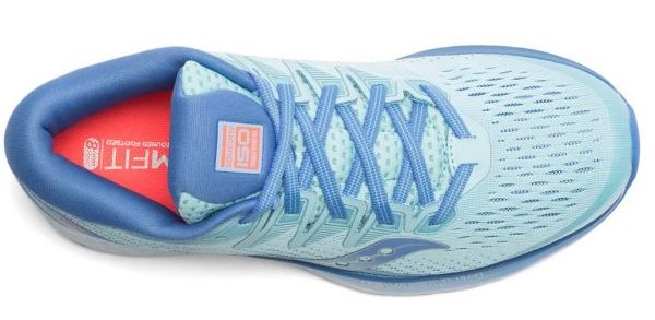 Overhead view of one shoe the Saucony Ride ISO 2 for women